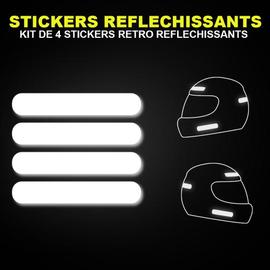 lot de 4 Stickers bandes Autocollant Rétro-Réfléchissant casque