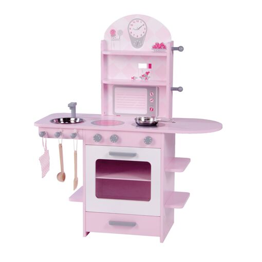 Cuisine Enfant En Bois Roba - Rose - Accessoires Vari�s - Ag...