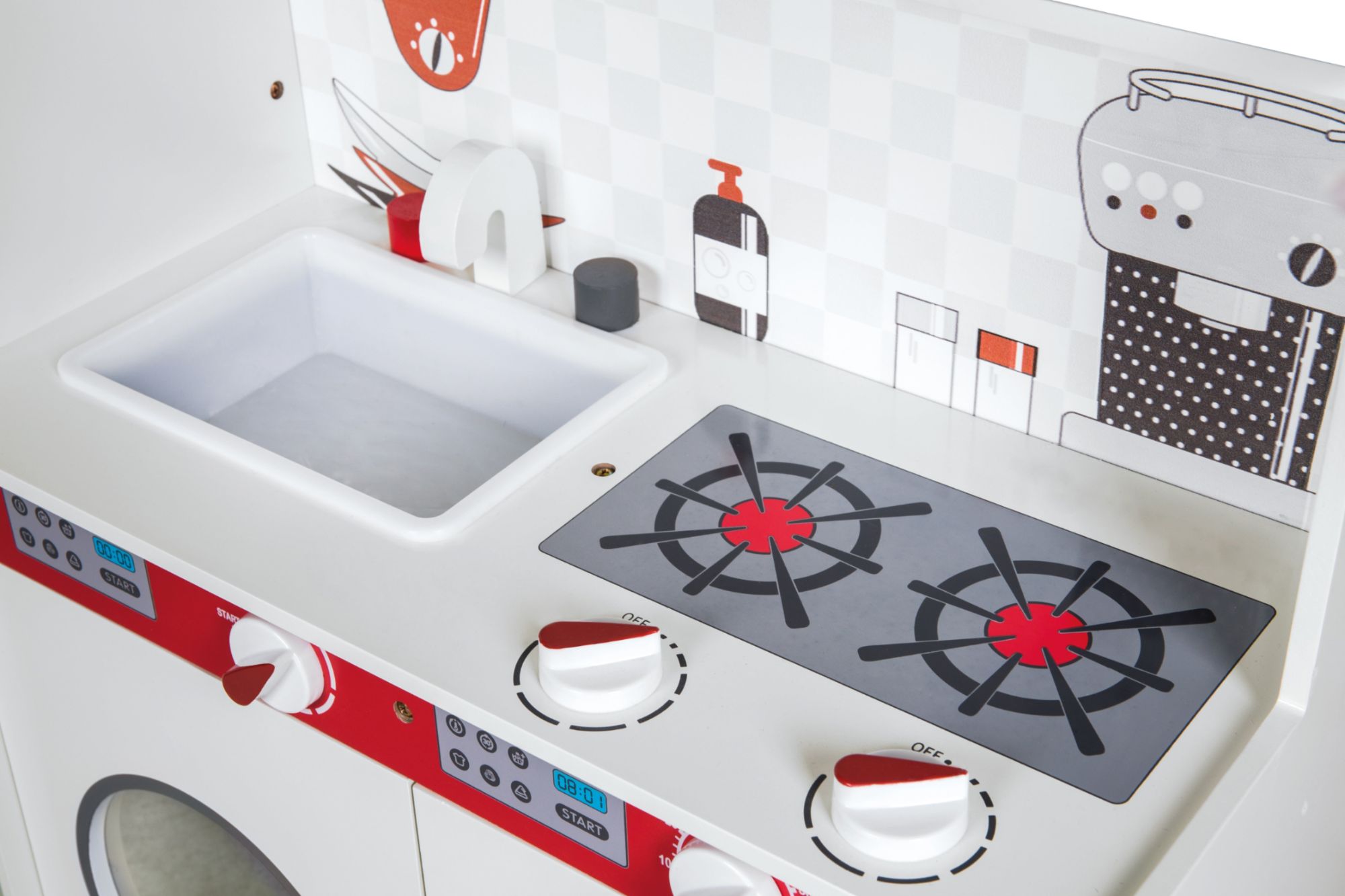 Roba Grande Cuisine Enfant En Bois + Accessoires Vari�s - Bl... - 5