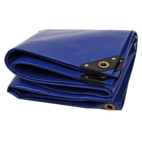 Bâche premium NEMAXX PLA46 400x600 cm - bleu avec oeillets, 650 g/m² PVC, abri, toile de protection - étanche, résistante, 24m²