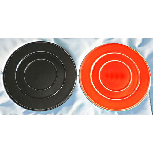 Assiettes Ultra-Plates ( 2 ) "Desing" - 1 Noir + 1 Corail - Neuves