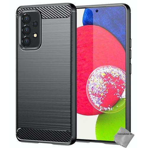 Housse Etui Coque Silicone Gel Carbone Pour Samsung Galaxy A53 5g + Verre Trempe - Noir