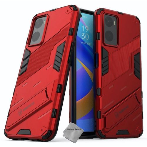 Housse Etui Coque Rigide Anti Choc Pour Oppo A36 / A76 / A96 / Realme 9i + Film Ecran - Rouge