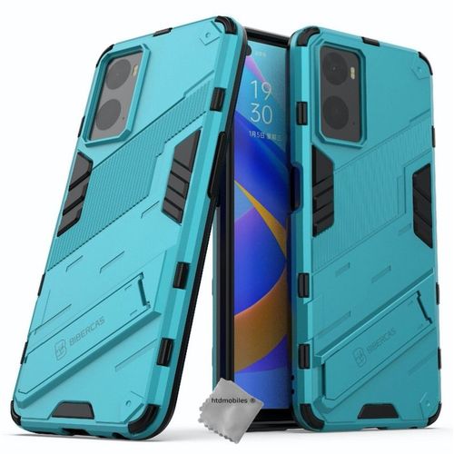 Housse Etui Coque Rigide Anti Choc Pour Oppo A36 / A76 / A96 / Realme 9i + Verre Trempe - Bleu Clair
