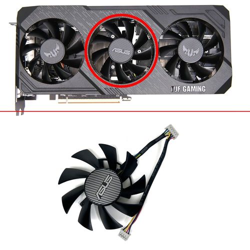 Ventilateur de refroidissement TUF Gaming Bery Jas5700,jas5700XT pour ASUS TUF Gaming Bery RX 5700 XT RX 5700 XT,sur mesure,T128015BU,08015S12HH,75mm - Type 6PIN