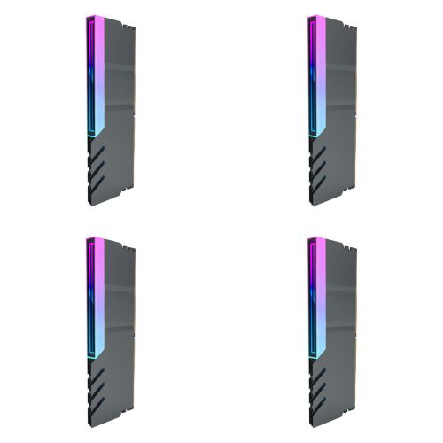 Dissipateur de chaleur en alliage d'aluminium résistant à la chaleur,refroidisseur,accessoires informatiques,Ram Religieux,AHatchDiAluminium,DDR4,DDR5,5V,3PIN,ARGB - Type Black 4PCS