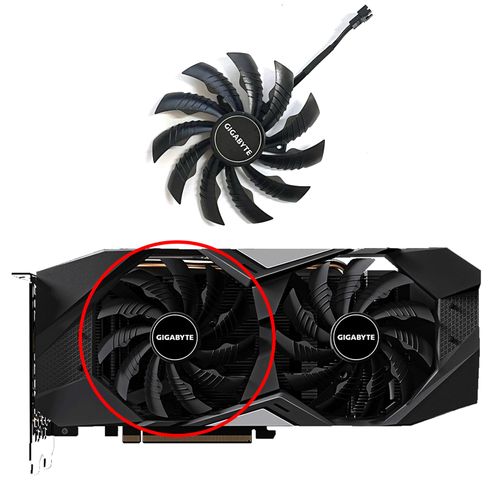 Ventilateur de refroidissement de remplacement pour processeur Gigabyte GTX 1650 GTX1660 Ti,carte graphique RTX 2060/2070,95Mm,2 pièces - Type 1pcs #A