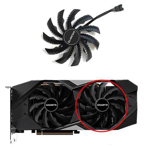 Ventilateur de refroidissement de remplacement pour processeur Gigabyte GTX 1650 GTX1660 Ti,carte graphique RTX 2060/2070,95Mm,2 pièces - Type 1pcs #B