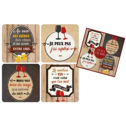 Boite De 4 Sous Verres Apéro