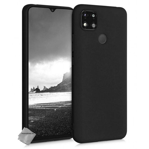 Housse Etui Coque Silicone Gel Fine Pour Xiaomi Redmi 9c / Redmi 10a + Verre Trempe - Noir