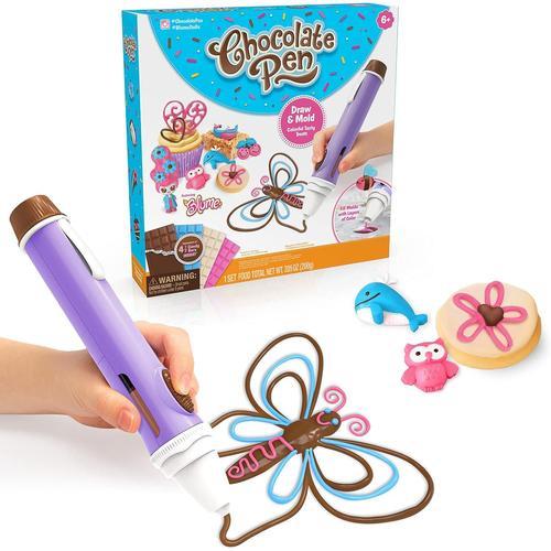 Stylo D'impression Et 4 Barres De Bonbons Au Chocolat, Kits De Pâtisserie Pour Enfants, Dessinez Dans Du Chocolat Et Réalisez Vos Propres Créations De Pâtisserie !