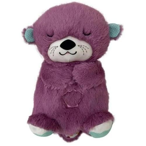 Loutre Endormie En Peluche Respirante Pour Bébé Jouet En Peluche Portable Pour Bébé Avec Détails Sensoriels, Lumières Musicales Et Mouvement De Respiration Rythmique