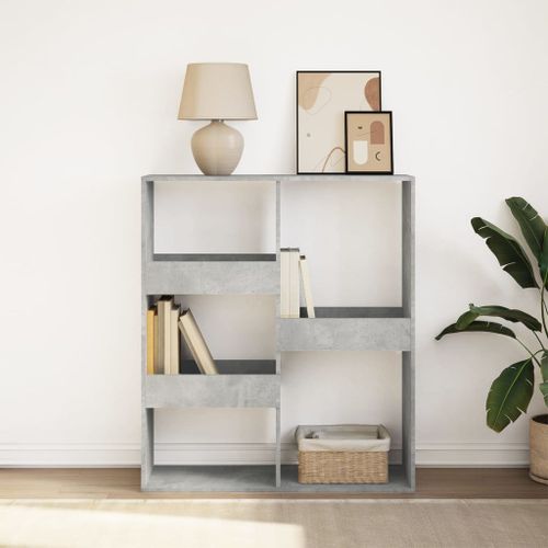 Vidaxl Bibliothèque/Séparateur De Pièce Gris Béton 100x33x115 Cm
