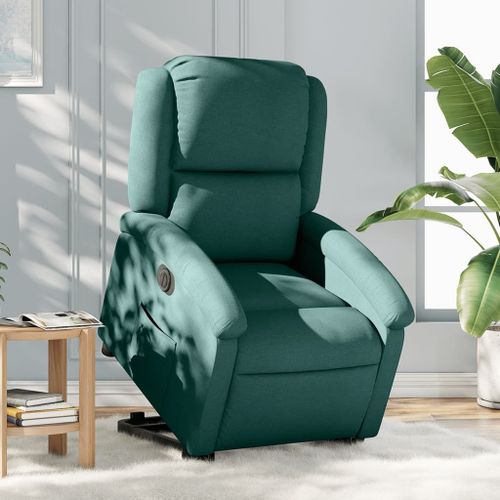 Vidaxl Fauteuil Inclinable Électrique Vert Foncé Tissu