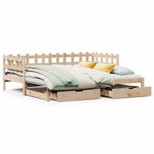 Vidaxl Lit De Jour Et Lit Gigogne Et Tiroirs 90x190 Cm Bois Pin Massif