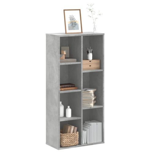 Vidaxl Bibliothèque Gris Béton 50x25x105 Cm Bois D'ingénierie