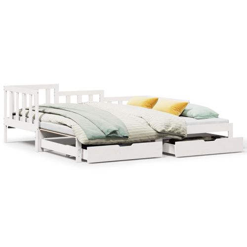Vidaxl Lit De Jour Et Lit Gigogne Et Tiroirs 90x190 Cm Bois Pin Massif