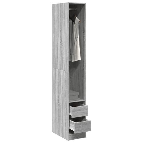 Vidaxl Garde-Robe Sonoma Gris 30x50x200 Cm Bois D'ingénierie
