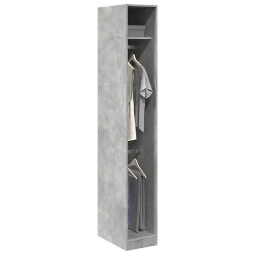 Vidaxl Garde-Robe Gris Béton 30x50x200 Cm Bois D'ingénierie