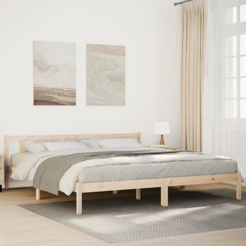 Vidaxl Cadre De Lit Extra Long Sans Matelas 200x220 Cm Bois Massif Pin