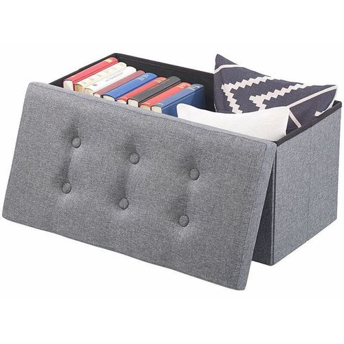 Siège Pliable En Tissu Avec Coffre De Rangement 80 L - Gris