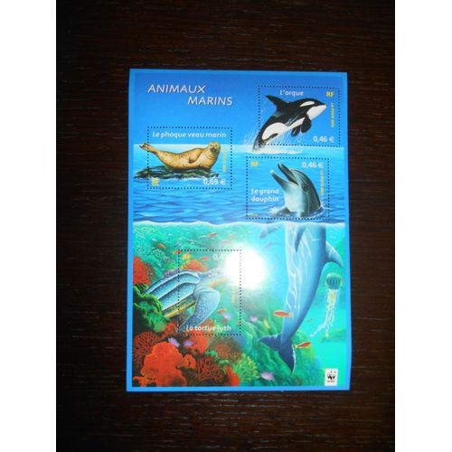 Timbres France Neufs 2002 Bloc Feuillet Animaux Marins 2002