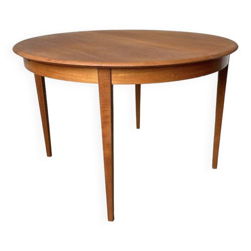 Table Ronde Scandinave Teck Avec Allonge Bois