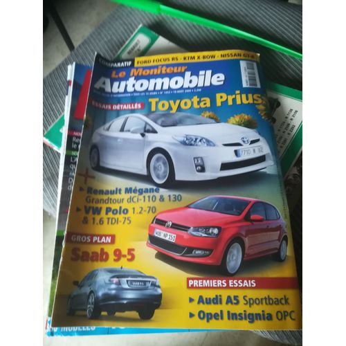 Le Moniteur Automobile 1452 De 2009 Opel Insignia Opc,Audi A5 Sportback,Saab 9-5,Toyota Prius 1.8 Vvti Hybrid,Polo 1.2 70,1.6 Tdi 75,Megane Grandtour 1.5 Dci 110,1.9 Dci 130ford Focus Rs,Ktm Xbow,Niss