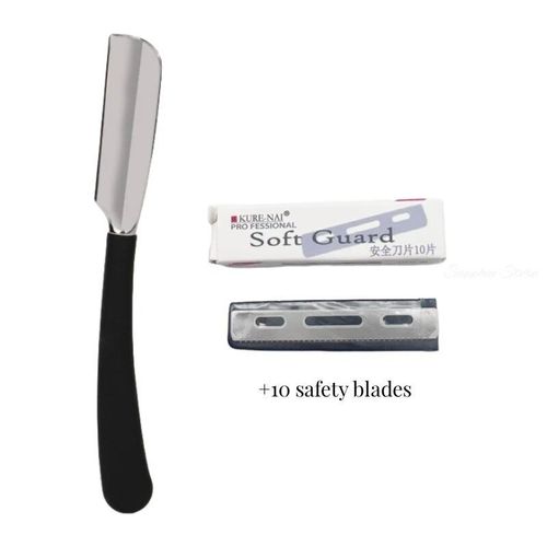 Rasoir À Barbe À Bord Droit À L'ancienne Pour Hommes Et Femmes,Outils D'épilation,Couteau Pliant En Alliage De Zinc,Acier Inoxydable De Sécurité - Type Sliver Razor Set 01