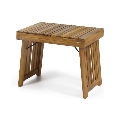 Teak Finish Wooden Folding Side Table