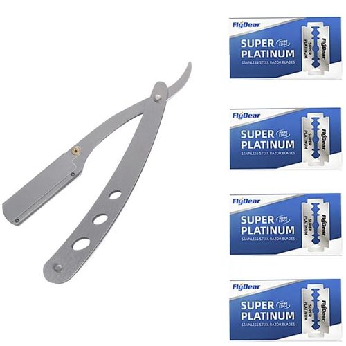 Rasoir Manuel En Acier Inoxydable Pour Homme,Lame De Grattoir,Pliable,Salon De Coiffure,Style Rétro Et Ancien - Type 1 Razor 40 Blades