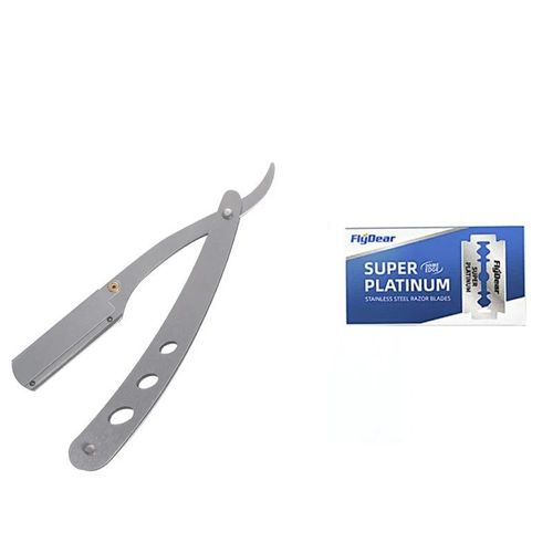 Rasoir Manuel En Acier Inoxydable Pour Homme,Lame De Grattoir,Pliable,Salon De Coiffure,Style Rétro Et Ancien - Type 1 Razor 10 Blades