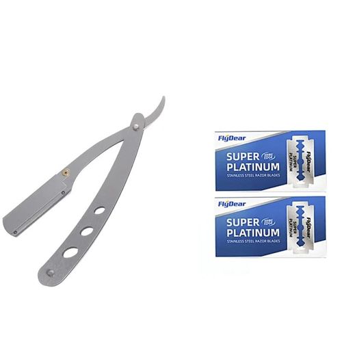 Rasoir Manuel En Acier Inoxydable Pour Homme,Lame De Grattoir,Pliable,Salon De Coiffure,Style Rétro Et Ancien - Type 1 Razor 20 Blades
