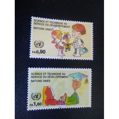 Timbre Nation Unis - Geneve Yt 233 - 234 Developpement Grace À La Science Et À La Technologie 1992 ( 090706 )