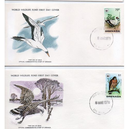 Grenade Timbres Espèces Menacées Oiseaux , 3fdc