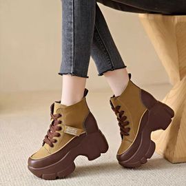 Bottes Rétro Talons Hauts Pour Femmes L'offre Elles Optiques Correspondance Des Couleurs Mode Rétro Bottes Courtes Biker Bota Pendants Ocross