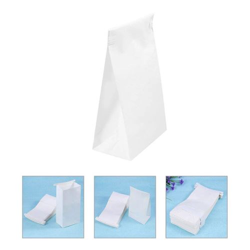 Sacs poubelles en papier pour vomi enduit,sac de voyage portable,Emoutre Kraft,livres d'avion,100 pièces - Type White-24.00X12.50X8.00CM