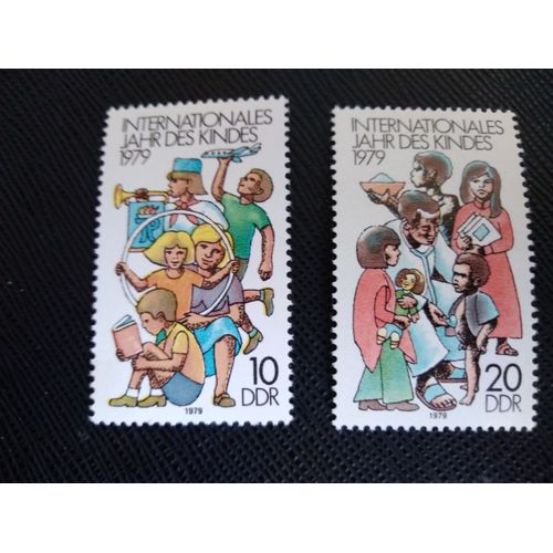 Timbre Allemagne /Rda - Ddr Yt 2087 - 88 Serie: Annee Internationale De L'enfant 1979 ( 100706 )