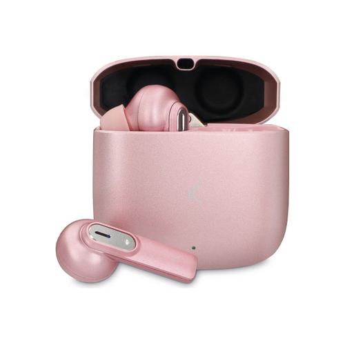 KSIX Spark - Écouteurs sans fil avec micro - intra-auriculaire - Bluetooth - rose