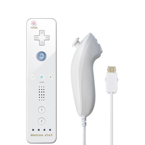 Ensemble Blanc Droit Gauche - Contrôleur Sans Fil Pour Nintendo Wii Et Wii U, Manette De Jeu De Jeu Vidéo, Motion Plus, Capteur Cmos, Accessoires De Poignée De Moteur, 2 En 1, Magasins Droits