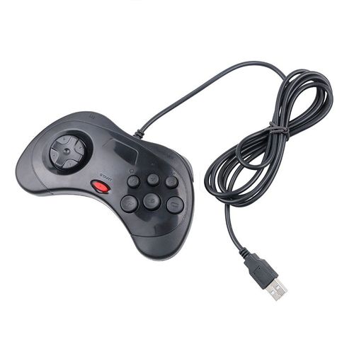 1 Noir - For Sega Saturn Usb Wired Game Controller Gamepad Joypad Joystick For Pc