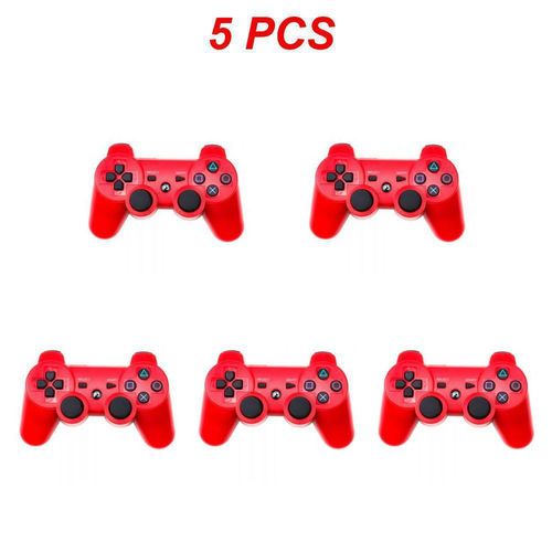 Red 5pcs - Manette Bluetooth Sans Fil Pour Sony Ps3, Manette De Jeu Pour Play Station 3, Joystick, Poignée À Distance Pour Sony Playstation 3