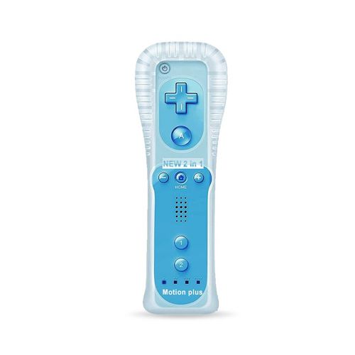 Bleu 2 - Manette De Jeu À Distance Sans Fil Avec Motion Plus Intégré, Manette De Jeu Pour Nintendo Wii Dahchuck, Manette De Jeu À Distance Pour Nintendo Wii