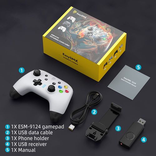 P03 - Manette De Jeu Bluetooth 9124, Contrôleur De Jeu Sans Fil Pour Nintendo Switch, Téléphone Android Ios, Macos, Pc, Steam Deck