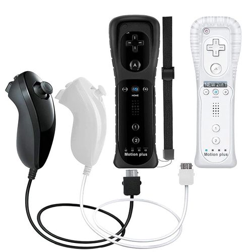 Ensembles Blancs Noirs - Manette De Jeu À Distance Sans Fil Pour Nintendo Wii, Manette De Jeu, Manette, Manette, Motion Plus, 2 Pièces