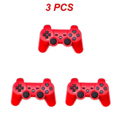 Rouge 3pcs - Manette Bluetooth Sans Fil Pour Sony Ps3, Manette De Jeu Pour Play Station 3, Joystick, Poignée À Distance Pour Sony Playstation 3