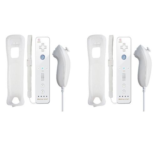2set Blanc - Ensemble 2 En 1 Pour Console Nintendo Wii, Manette De Jeu Sans Fil, Télécommande Dahchuck, Manette, Manette, Motion Plus En Option