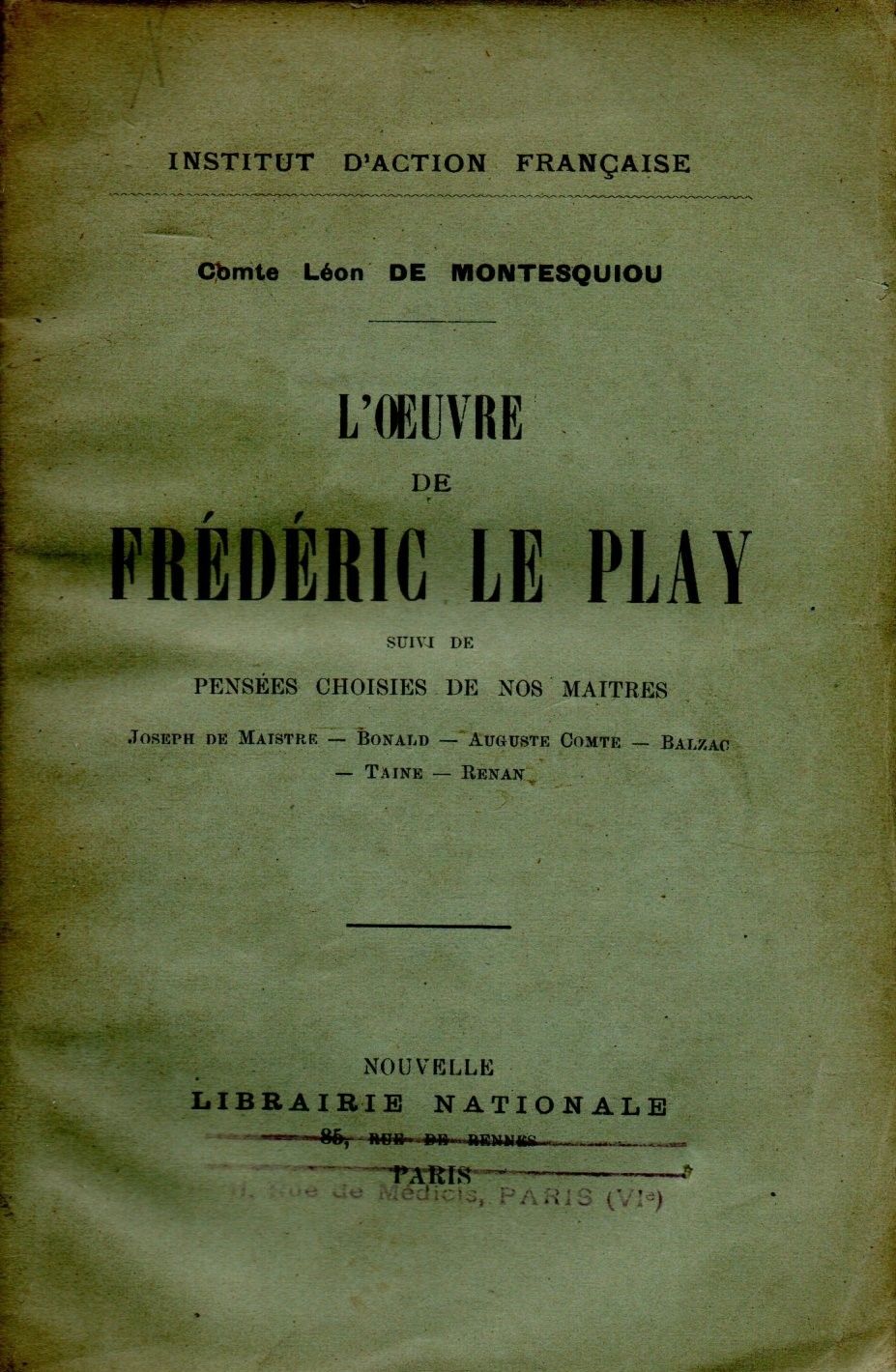 L'oeuvre De Frédéric Le Playcomte Léon De Montesquiou