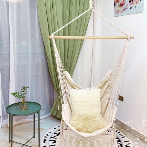 Hamac D'intérieur Et D'extérieur En Coton Blanc, Lit-Balançoire Romantique, Patio De Jardin, Chaise Suspendue De Plage, Chambre À Coucher