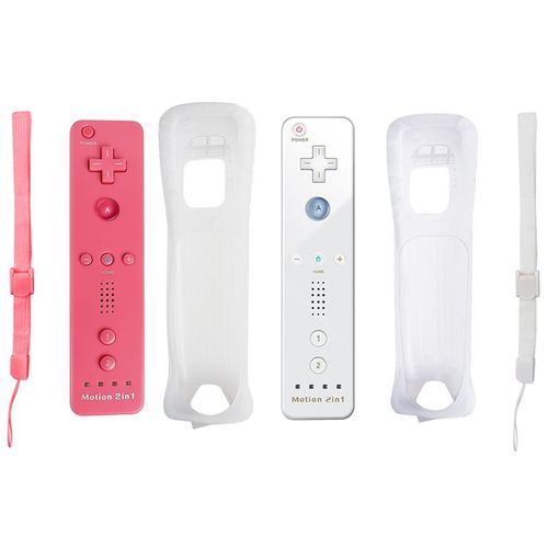 Rouge Droit Blanc - Ensemble 2 En 1 Pour Console Nintendo Wii, Manette De Jeu Sans Fil, Télécommande Dahchuck, Manette, Manette, Motion Plus En Option